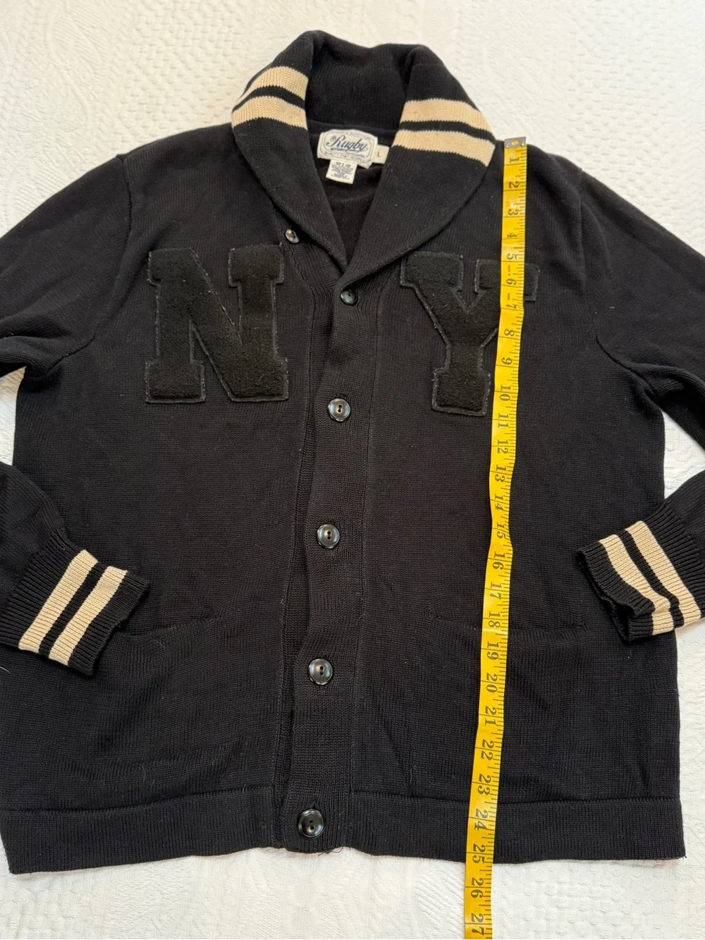 Ralph Lauren Rugby NY Cardigan Sweater Men’s Large L Varsity Collegiate Preppy